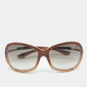 Tom Ford Brown Gradient TF8 Jennifer Oversized Sunglasses
