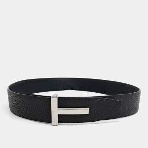 Pre Owned Tom Ford Reversible Black Leather Belt