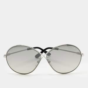 Pre Owned Tom Ford Grey/Silver Tone Gradient Rania 02 TF564 Oversized Sunglasses