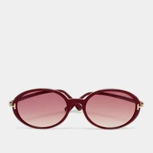 مملوكة مسبقًا Tom Ford Burgundy TF922 Raquel 02 Oval Sunglasses