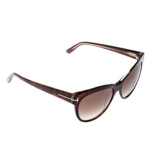 Tom Ford Havana/Brown Gradient TF430 Lily Cat Eye Sunglasses