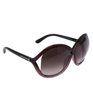 Pre Owned Tom Ford Burgundy/ Brown Gradient TF9297 Sandra Butterfly Sunglasses