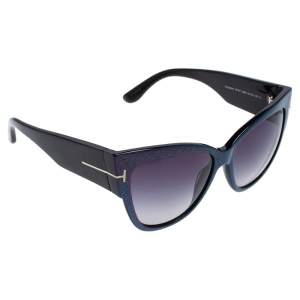 Pre Owned Tom Ford Iridescent Purple/ Blue Gradient Anoushka TF371 Cat Eye Sunglasses