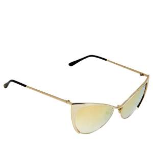 Pre Owned Tom Ford Gold Mirrored TF304 Nastasya Cat Eye Sunglasses