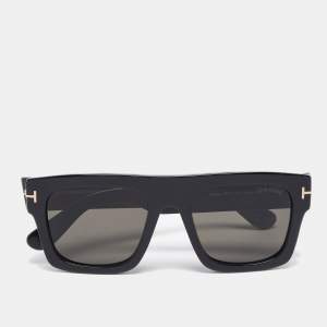 Pre Owned Tom Ford Black Fausto TF711 Squared Sunglasses 