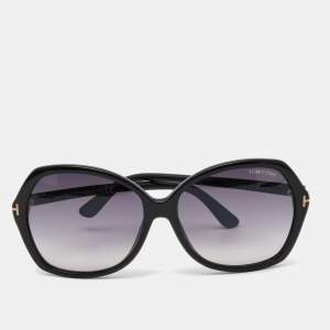 Pre Owned Tom Ford Black Carola TF328 Oversized Square Gradient Sunglasses