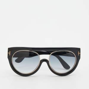 Pre Owned Tom Ford Black/Grey Gradient Alana TF360 Aviator Sunglasses