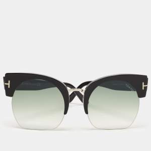 Tom Ford Black/Green Gradient TF 552 Savannah-02 Cat Eye Sunglasses