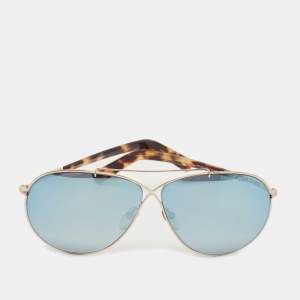 Tom Ford Brown/Blue Eva TF374 Mirror Aviator Sunglasses