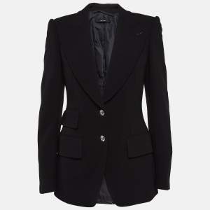 Tom Ford Black Rhinestone Button Wool Single Breasted Blazer S