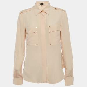 Pre Owned Tom Ford Pink Silk Long Sleeve Shirt M