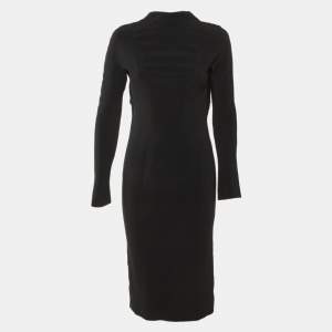 Pre Owned Tom Ford Black Crepe Open Back Midi Dress M