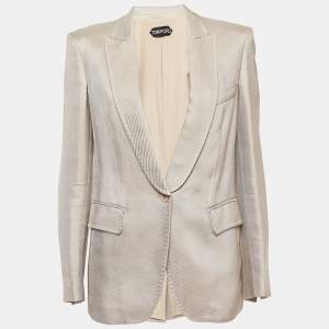 Tom Ford Beige Textured Single Breasted Blazer XS