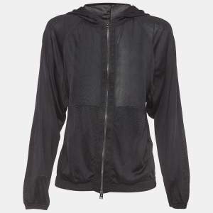 Tom Ford Black Silk Knit Semi Sheer Hooded Jacket S