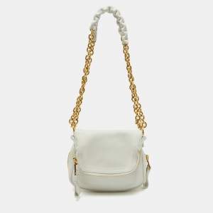 Tom Ford White Leather Mini Jennifer Shoulder Bag