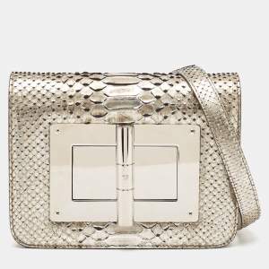Tom Ford Silver Python Small Natalia Crossbody Bag