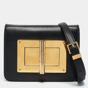 Tom Ford Black Leather Small Natalia Crossbody Bag