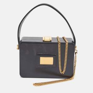 Tom Ford Black Leather Box Shoulder Bag