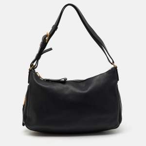 Tom Ford Black Leather Zip Around Shoulder Bag