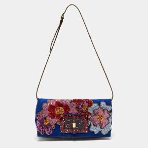 Tom Ford Multicolor Sequin and Suede Natalia Convertible Clutch
