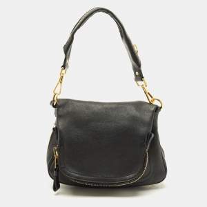 Tom Ford Black Leather Medium Jennifer Shoulder Bag