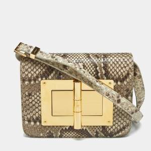 Tom Ford Beige Python Small Natalia Crossbody Bag