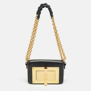 Pre Owned Tom Ford Natalia Mini Black Leather Shoulder Bag