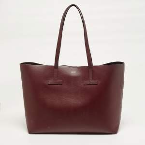 مملوكة مسبقًا Tom Ford T Dark Red Leather Shopper Tote