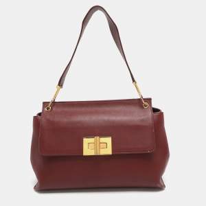 Pre Owned Tom Ford Natalia Red Leather Top Handle Bag