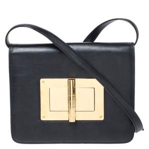 Tom Ford Black Leather Natalia Crossbody Bag