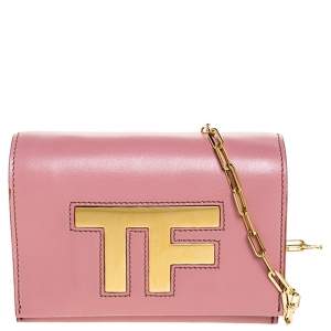 Tom Ford Pink Leather TF Small Chain Crossbody Bag
