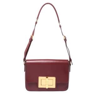 Tom Ford Red Leather Medium Natalia Day Shoulder Bag