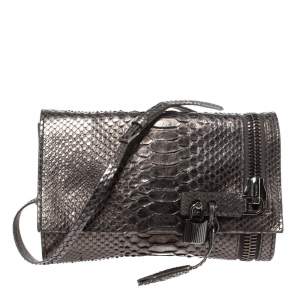 Pre Owned Tom Ford Metallic Python Alix Zip and Padlock Shoulder Bag