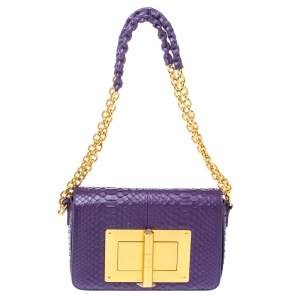 Tom Ford Purple Python Natalia Shoulder Bag