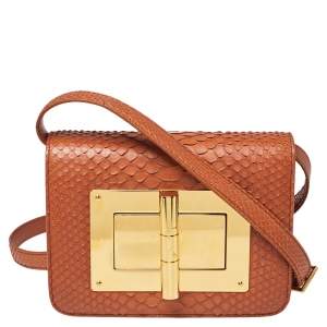 Tom Ford Orange Python Small Natalia Crossbody Bag