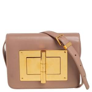 Pre Owned Tom Ford Beige Leather Small Natalia Crossbody Bag