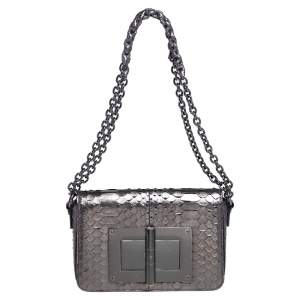 Tom Ford Metallic Python Medium Natalia Shoulder Bag