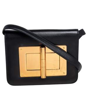 Pre Owned Tom Ford Black Leather Small Natalia Shoulder Bag