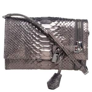 Pre Owned Tom Ford Metallic Python Alix Zip and Padlock Shoulder Bag