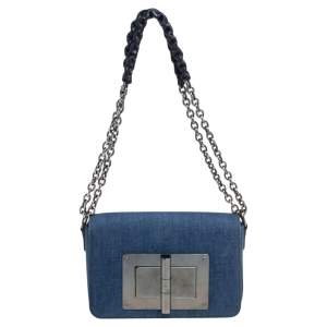 Pre Owned Tom Ford Blue Denim Medium Natalia Shoulder Bag