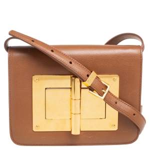 Pre Owned Tom Ford Brown Leather Small Natalia Shoulder Bag