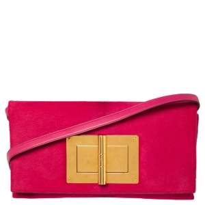 Tom Ford Pink Calf Hair Natalia Convertible Clutch
