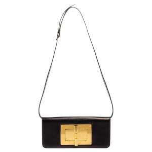 Tom Ford Black Leather Natalia Convertible Clutch
