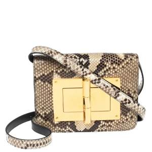 Pre Owned Tom Ford Beige Python Small Natalia Shoulder Bag
