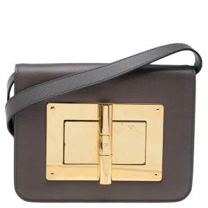 Pre Owned Tom Ford Brown Leather Small Natalia Shoulder Bag