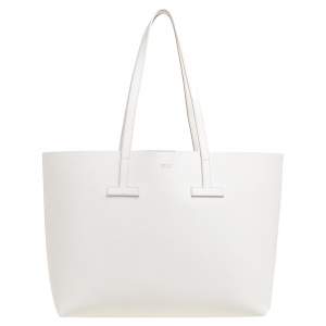 مملوكة مسبقًا Tom Ford White Leather Small T Tote