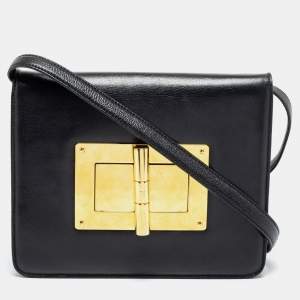 Pre Owned Tom Ford Black Leather Natalia Crossbody Bag