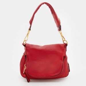 Pre Owned Tom Ford Red Leather Mini Jennifer Shoulder Bag