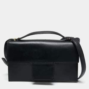 Pre Owned Tom Ford Black Leather Flap Shoulder Bag