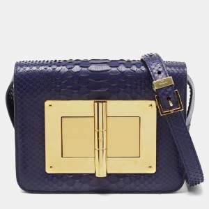 Tom Ford Blue Python Small Natalia Crossbody Bag